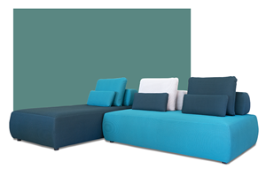 divano design otto sfondo colorato