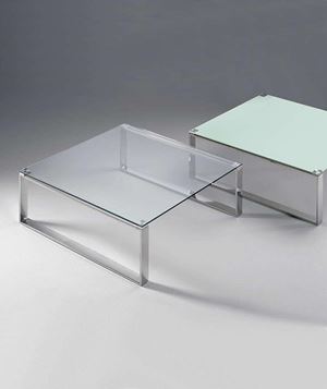 Tavolino quadrato cromato
